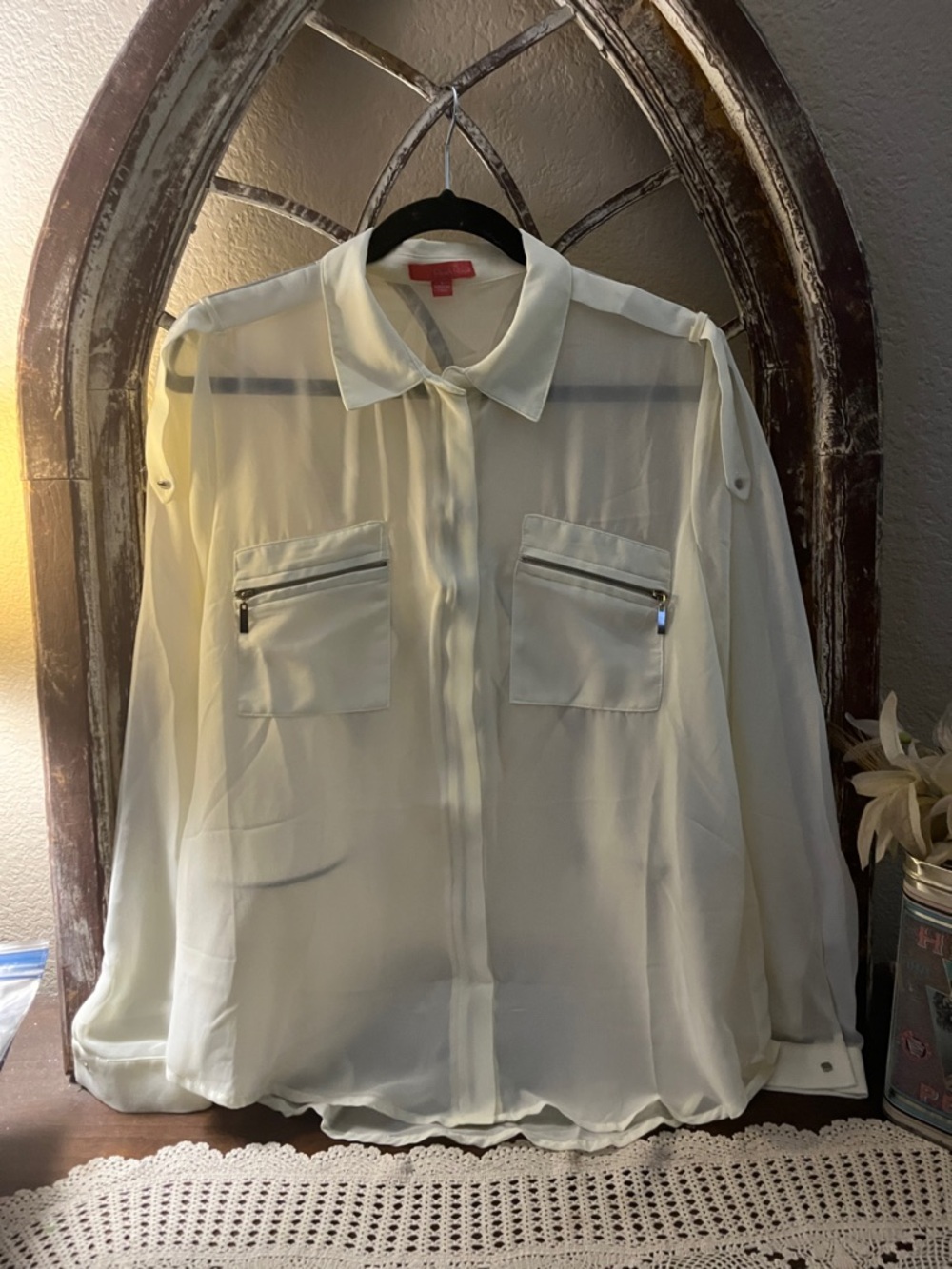 Peach Royal White Women's Blouse